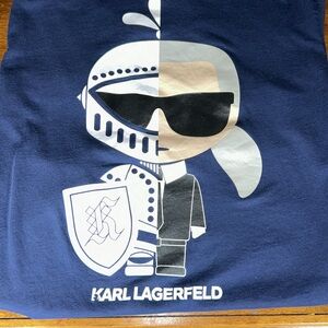 Karl Lagerfeld Half Knight Men’s Size Medium Navy Blue Short Sleeve T- Shirt